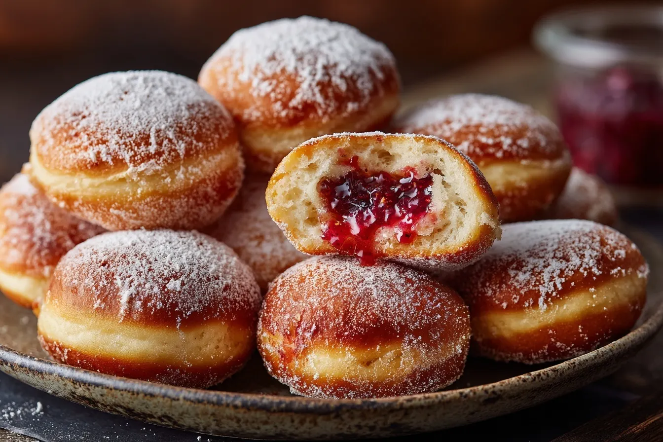 Unsere Berliner glutenfrei werden mit Liebe gebacken und mit köstlicher Vanillecreme oder Aprikosenmarmelade gefüllt. Perfekt für alle, die süße Leckereien ohne Gluten genießen möchten!