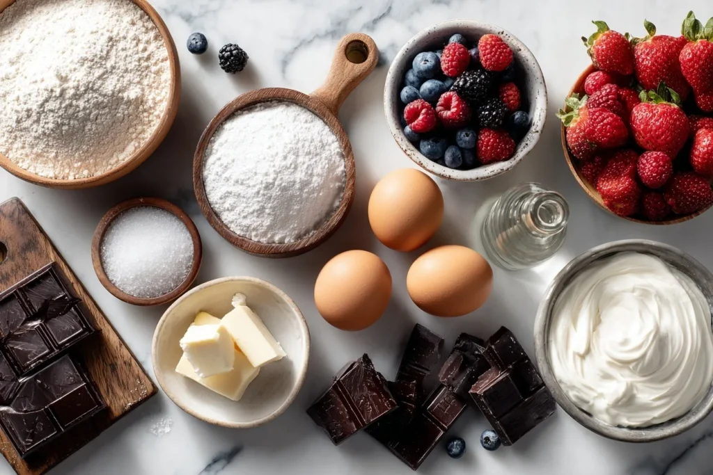 Frau Holle Kuchen mit fluffigem Teig, frischen Erdbeeren und einer luftigen Sahnehaube