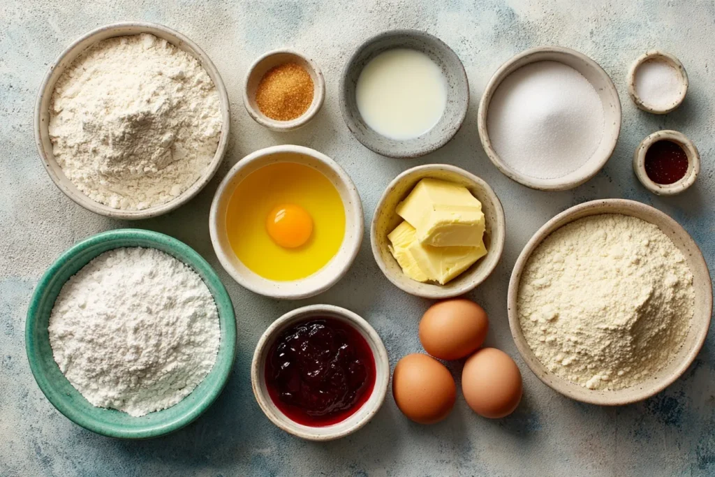 Glutenfreie Krapfen mit Puderzucker bestäubt, gefüllt mit Erdbeermarmelade – ein saftiges glutenfreies Rezept.