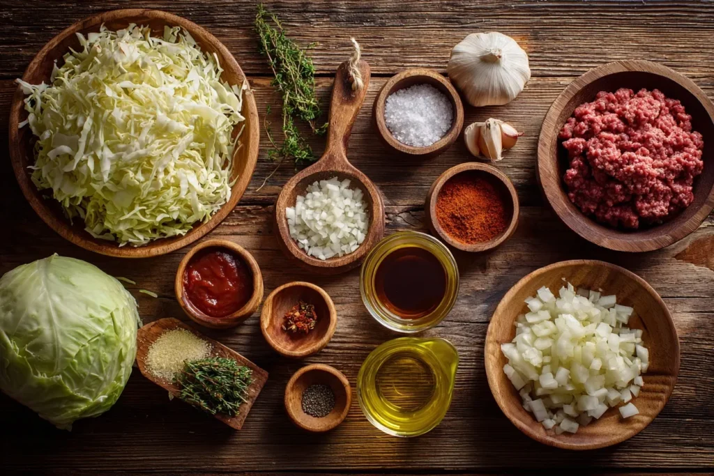 Weißkohl-Hackfleisch-Pfanne mit knackigem Gemüse und feinem Hackfleisch