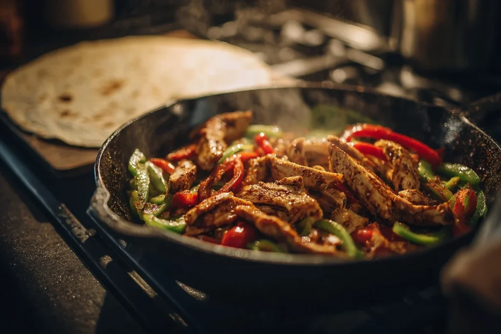 Frische Hähnchen-Wraps mit Gemüse und Käsefüllung, cremige Sauce als Highlight.