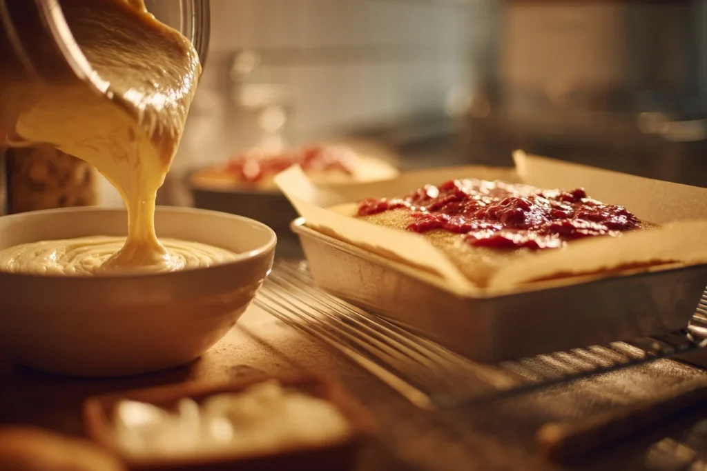 Frau Holle Kuchen mit fluffigem Teig, frischen Erdbeeren und einer luftigen Sahnehaube