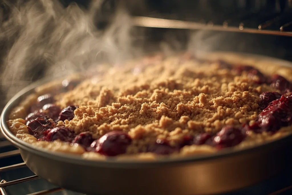Der perfekt gebackene Feuerwehrkuchen: Buttriger Boden, fruchtige Kirschen und goldbraune Streusel – einfach unwiderstehlich!
