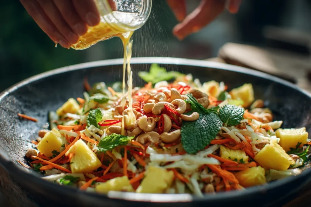 Tropisch inspirierter Ananas-Sauerkraut-Salat mit Minze und Chili