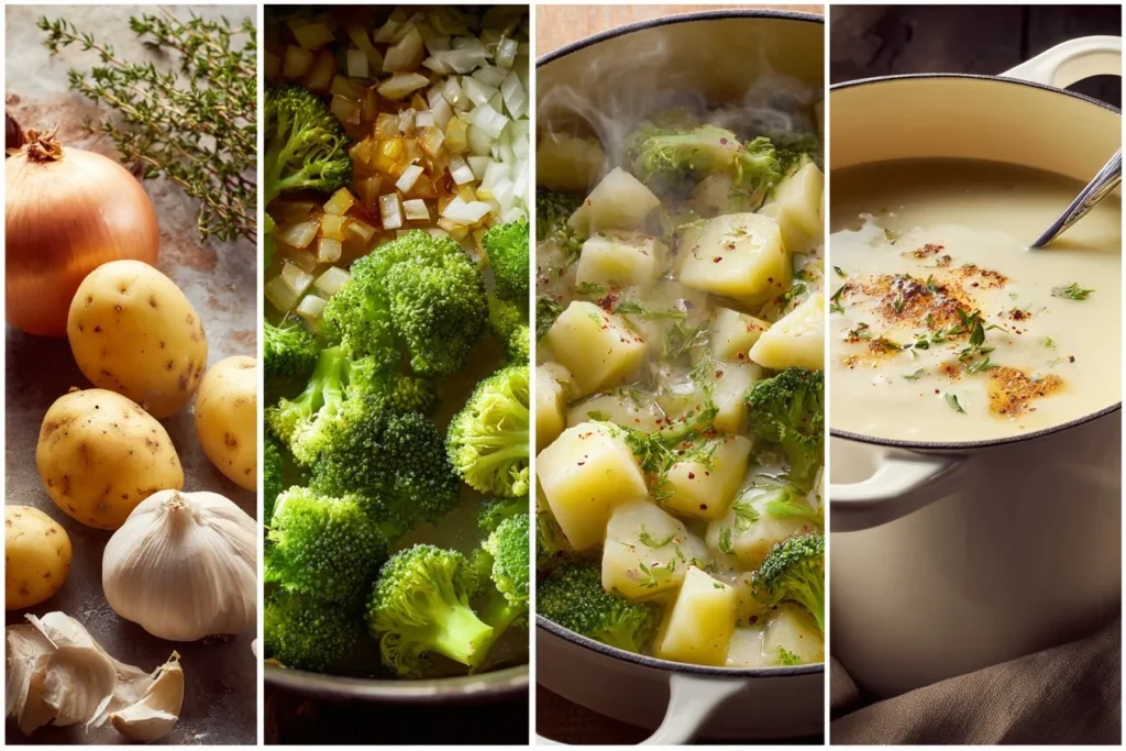 Leckere und cremige Brokkoli Suppe mit frischen Kräutern und gerösteten Mandeln – gesundes Rezept in nur 10 Minuten.