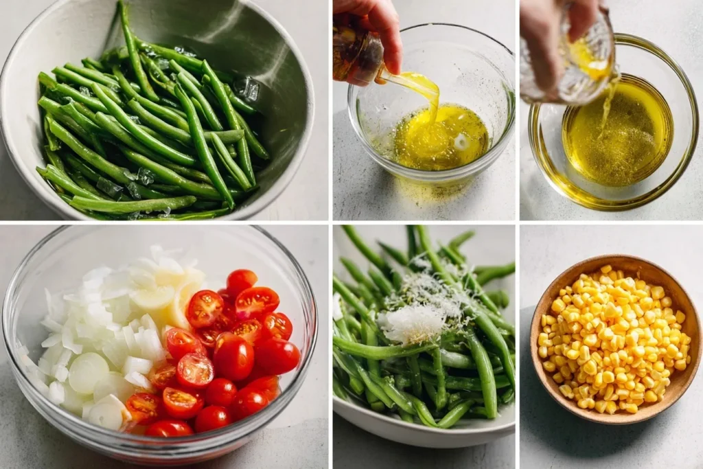 Bohnen-Mais-Salat mit Zitronen-Dressing und Kirschtomaten